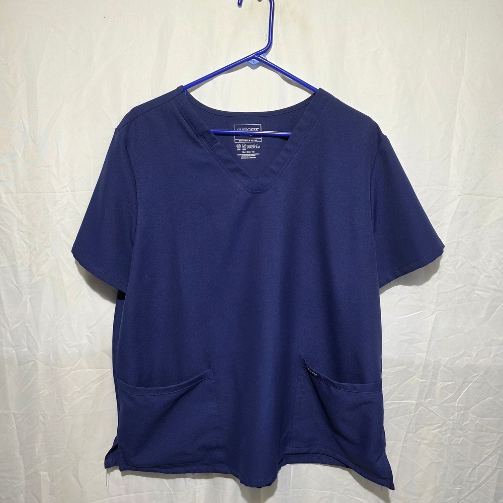 Cherokee Workwear Originals Ultra V-Neck Scrub Top Navy Blue XL CK953A